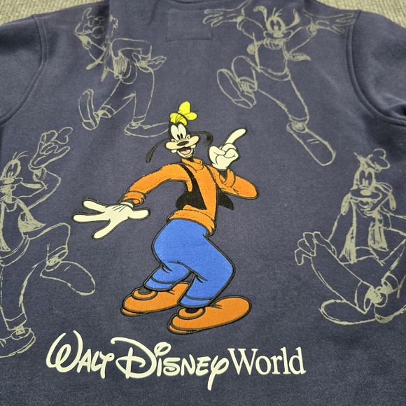 Disney Parks Goofy Hoodie Mens Large Navy Zip Up Walt Disney‎ World Sweatshirt - Picture 4 of 11